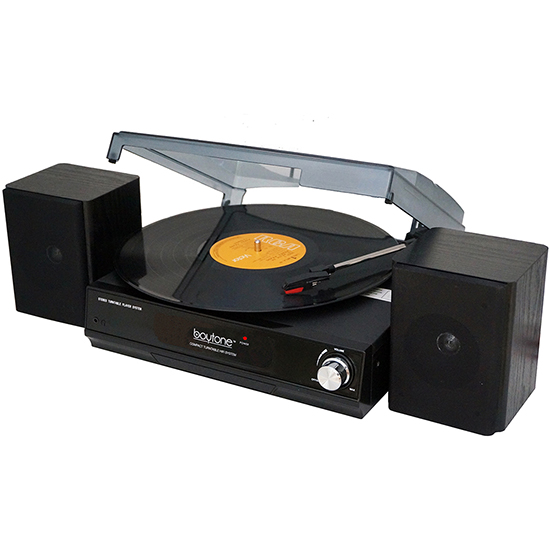 Boytone BT-14TBB-SP 3 Speed Stereo 33/45/78 RPM Turntable with 2 detachable Speakers Boytone BT-14TBB-SP 3 Speed Stereo 33/45/78 RPM Turntable with 2 detachable Speakers