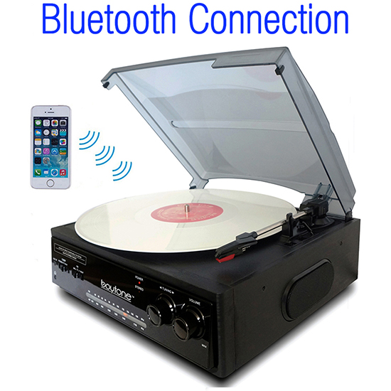 Boytone BT-13B with Bluetooth Connection 3-Speed Stereo Turntable Belt Drive 33/45/7 Boytone BT-13B with Bluetooth Connection 3-Speed Stereo Turntable Belt Drive 33/45/7