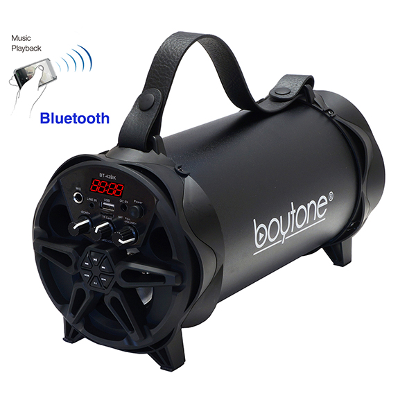 Boytone BT-42BK Portable Bluetooth Indoor/Outdoor 2.1 Hi-Fi Cylinder Loud Speaker with Built-in 4\" + 3 Boytone BT-42BK Portable Bluetooth Indoor/Outdoor 2.1 Hi-Fi Cylinder Loud Speaker with Built-in 4\" + 3