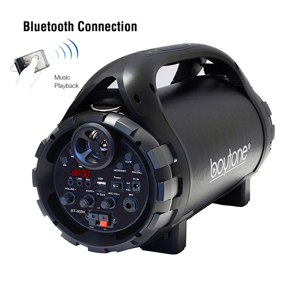 Boytone BT-46BK Portable Bluetooth Indoor/Outdoor 2.1 Hi-Fi Cylinder Loud Speaker Built-in 5.25" + 1.50" Boytone BT-46BK Portable Bluetooth Indoor/Outdoor 2.1 Hi-Fi Cylinder Loud Speaker Built-in 5.25" + 1.50"