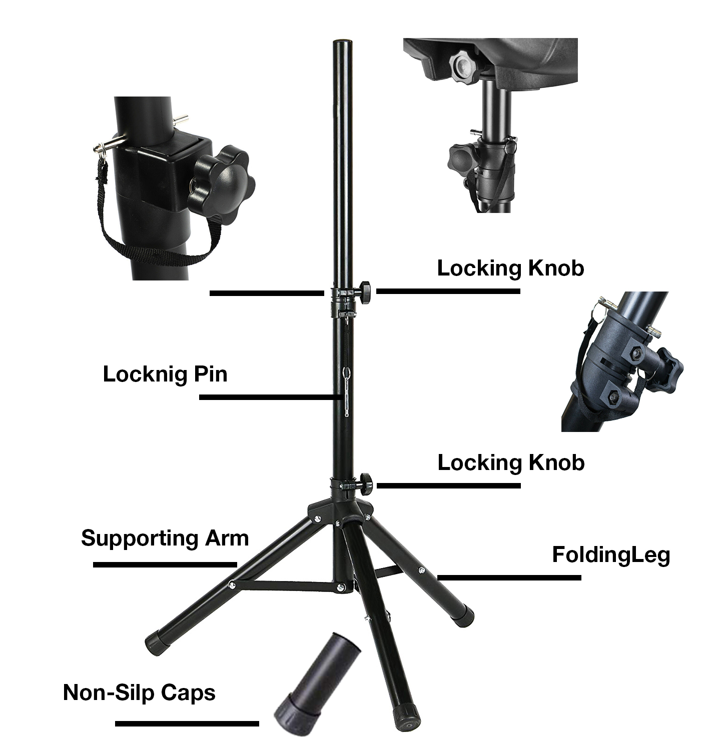 Berlingtone Pair Speaker Stand Tripod DJ PA Stands Heavy Duty 40