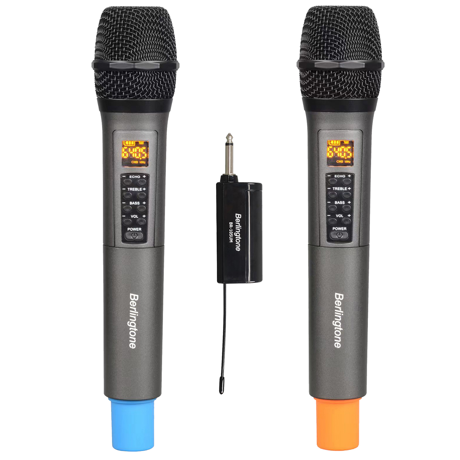 Berlingtone BR-105UM Wireless Microphone with Echo, Treble, Bass & 100 FT Range, Portable UHF Berlingtone BR-105UM Wireless Microphone with Echo, Treble, Bass & 100 FT Range, Portable UHF