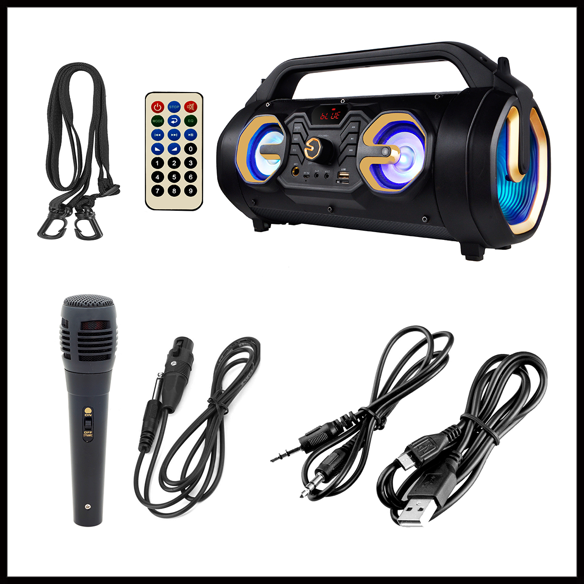 Boytone BT-16S Portable Bluetooth Boombox Speaker, Indoor/Outdoor 2.1 Hi-Fi Cylinder Loud Sound Built-in 5