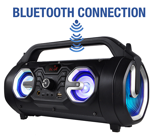 Boytone BT-16S Portable Bluetooth Boombox Speaker, Indoor/Outdoor 2.1 Hi-Fi Cylinder Loud Sound Built-in 5
