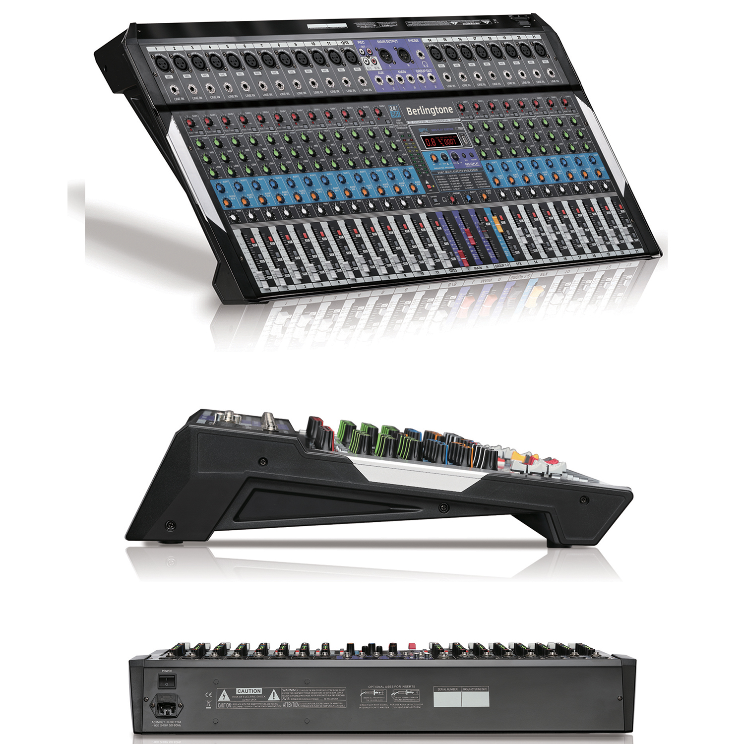 Berlingtone BT-20MX- 20 Channel Professional Bluetooth Studio Audio Mixer - DJ Sound Controller, USB MP3 Player