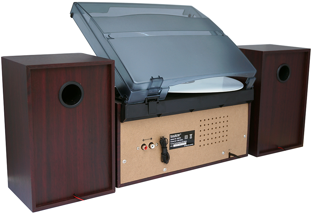 Boytone BT-28SPS, Bluetooth Classic Style Record Player Turntable with AM/FM Radio,