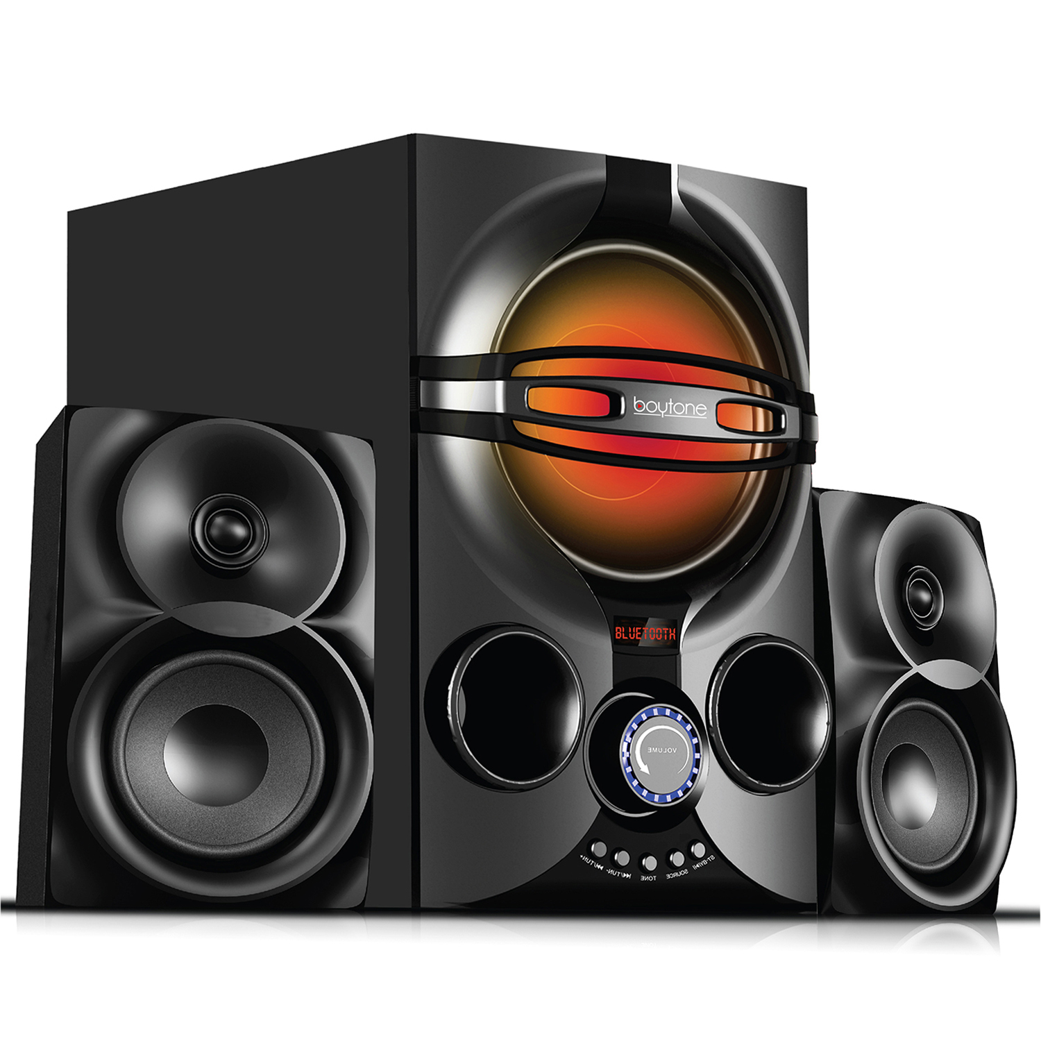 Boytone BT-424FN, 2.1 Bluetooth Powerful Home Theater Speaker Systems, with FM Radio