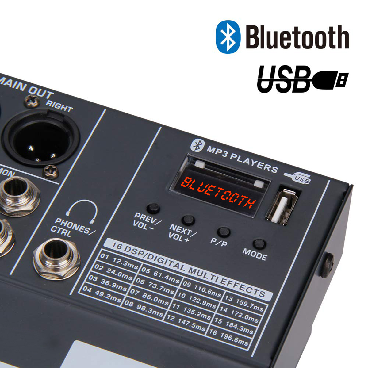 Boytone BT-60MX 6-Channel Bluetooth Studio Audio Mixer DJ Sound Controller