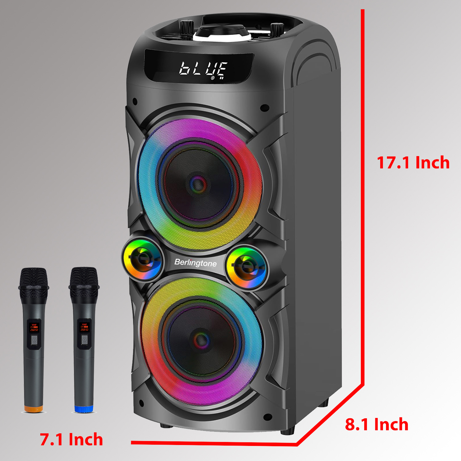 Berlingtone BR-37K, Bluetooth Speaker with Karaoke function with 2 VHF Wireless Microphones Berlingtone BR-37K, Bluetooth Speaker with Karaoke function with 2 VHF Wireless Microphones