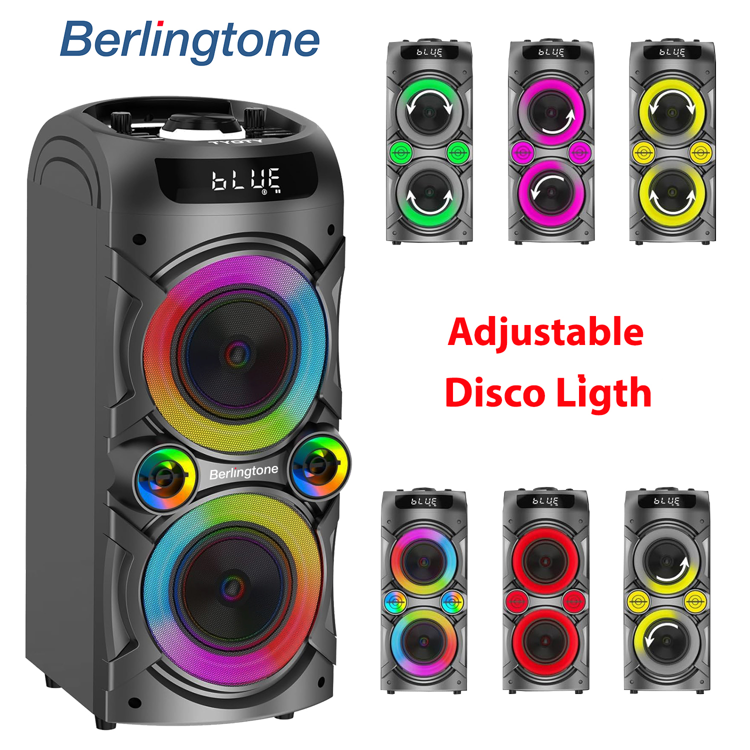 Berlingtone BR-37K, Bluetooth Speaker with Karaoke function with 2 VHF Wireless Microphones Berlingtone BR-37K, Bluetooth Speaker with Karaoke function with 2 VHF Wireless Microphones