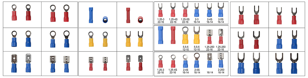 520 PCS Heat Shrink Wire Connectors, Multipurpose Waterproof Electrical Wire Terminals kit, Insulated Crimp Connectors Ring Fork Spade Butt Splices for Automotive Marine Boat Truck
