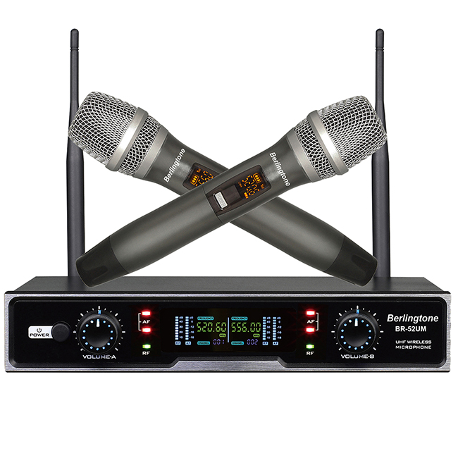 Boytone BR-52UM Professional Dual Dynamic Handheld UHF Wireless Microphone System